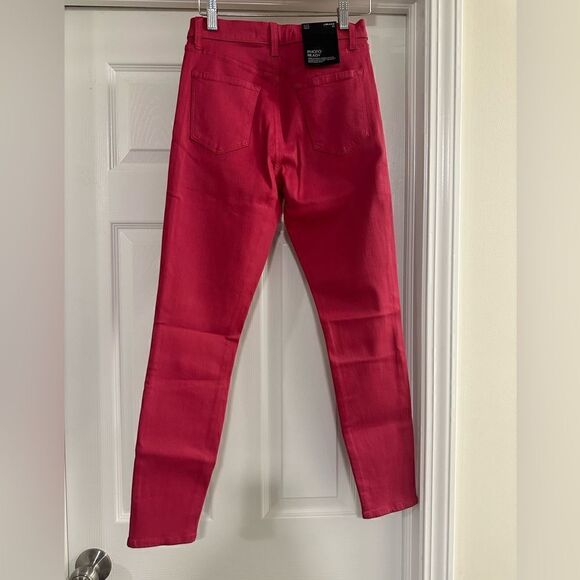 J Brand Alana High Rise Cropped Coated Dizzy Pink Jeans size 26 NWT - Picture 5 of 8
